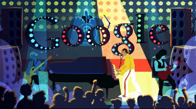 Google homenageia Freddie Mercury do Queen com doodle 