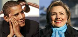 Hillary e Obama prevem jornada eleitoral sem vencedor