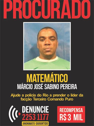 Polcia do Rio diz estar perto de prender traficante Matemtico