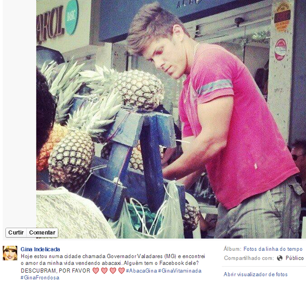Vendedor de abacaxis do ES ganha corao de Gina Indelicada na web