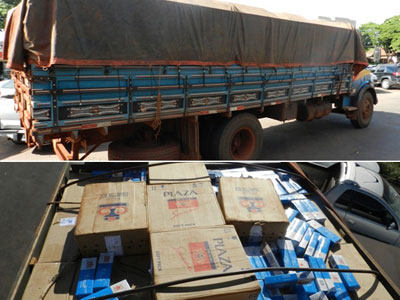 Caminho com 450 caixas de cigarro contrabandeado  apreendido no PR