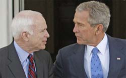Bush anuncia apoio  campanha de McCain  Presidncia