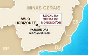 Avio cai em Belo Horizonte e deixa quatro mortos