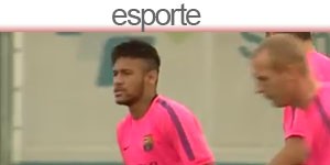 Neymar treina pela primeira vez em campo depois da fratura 
