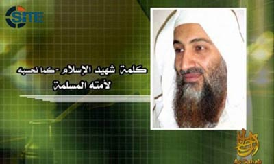 Al-Qaeda divulga ltima mensagem de udio de Osama bin Laden