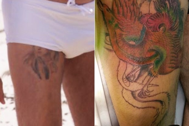 Latino cobre antiga tatuagem de rosto de Kelly Key com fnix