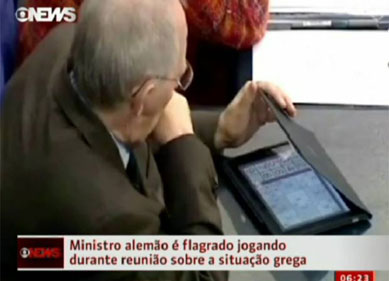 Ministro alemo  flagrado jogando sudoku durante reunio sobre Grciag