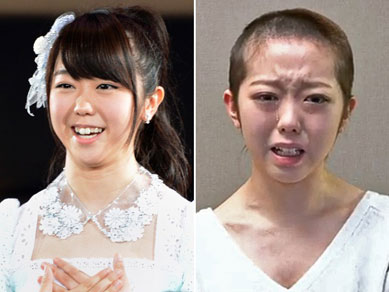Cantora japonesa raspa cabelo como castigo por passar noite com jovem