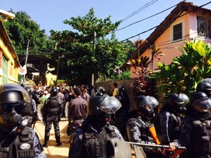 Polcias militar e federal realizam ao de desocupao no Horto, Rio