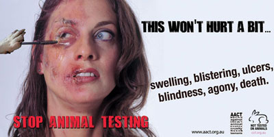 Anncio contra testes com animais  banido por 