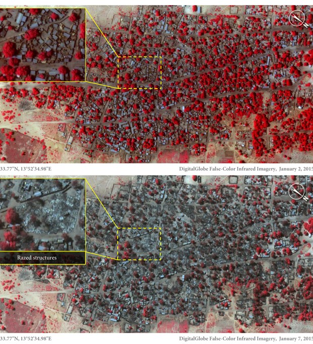 Imagens mostram destruio aps ataques do Boko Haram
