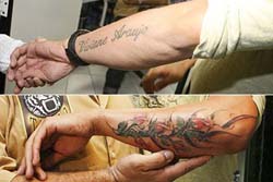 Belo apaga tatuagem em homenagem a sua ex, Viviane Arajo.
