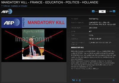 AFP nega censura de foto de Hollande