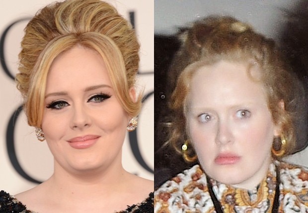 Que diferena! Adele vai a show de Lady Gaga sem maquiagem