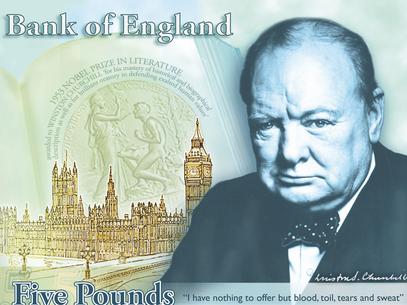 Churchill ser homenageado em nova nota de 5 libras