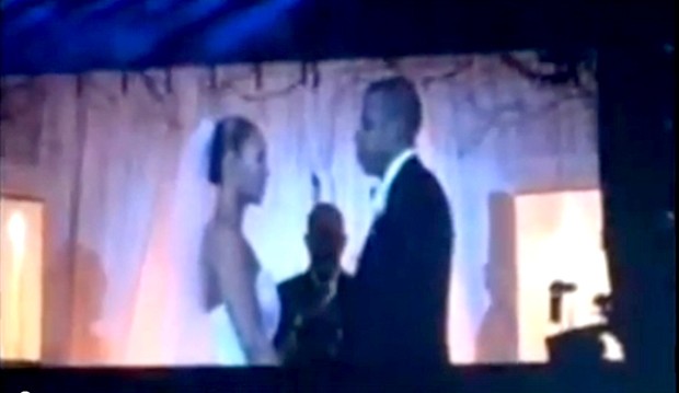 Em nova turn, Beyonc e Jay-Z mostram vdeo do casamento secreto que os uniu em 2008