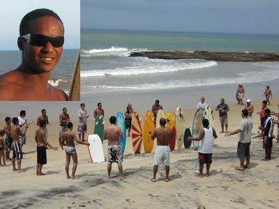 Surfistas Homenageiam Black na Praia da Colnia