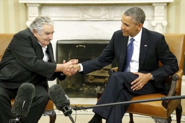 o Presidente do Uruguai, levou a sua luta anti-tabaco at  Casa Branca