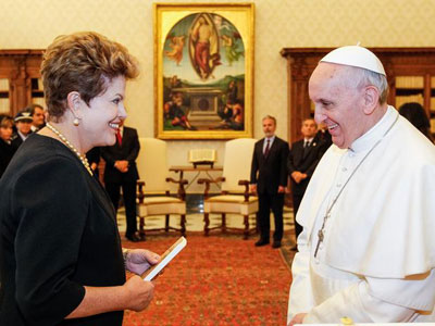 Dilma diz que o Papa est entusiasmado para visitar o Brasil