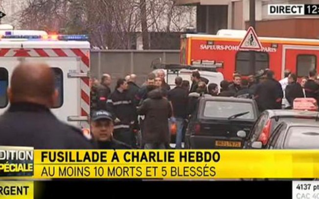 Ataque a sede de revista satrica em Paris deixa 12 mortos