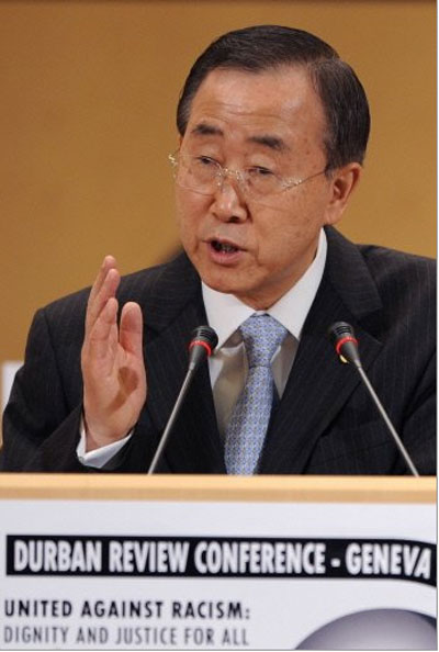 Ban Ki-moon decepcionado com boicote  Conferncia sobre Racismo
