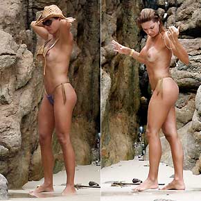 Myriam , a Rosinha do 'Zorra Total',  flagrada de topless.