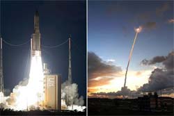 Ariane-5 leva dois satlites de comunicao para a rbita 