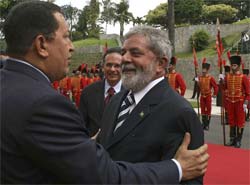 Presidente Lula chega  Venezuela para tratar de comrcio 