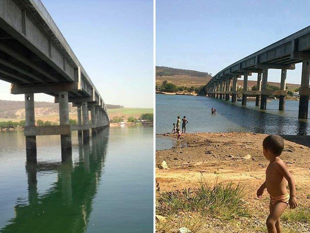 Antes e depois dos locais afetados pela seca em MG