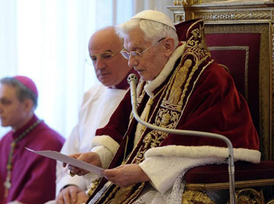 Papa Bento XVI vai renunciar ao pontificado em 28 de fevereiro