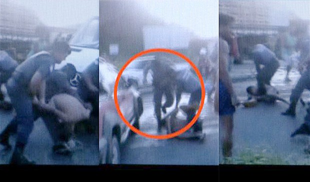 Vdeo mostra agresso de policiais a envolvidos em acidente