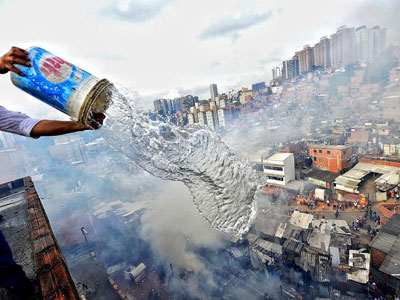 Incndio atinge favela de Paraispolis em So Paulo  