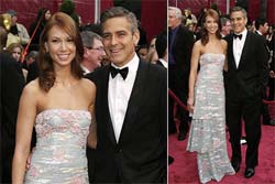 George Clooney, um dos indicados ao Oscar, chega ao tapete 