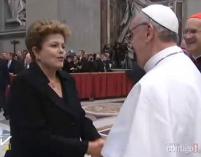 Dilma conversa com papa Francisco aps missa inaugural  