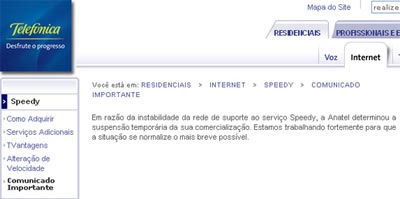 Telefnica apresenta plano de aprimoramento do Speedy  Anat