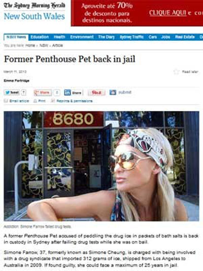 Ex-modelo da Penthouse acusada de trfico  presa na Austrlia  