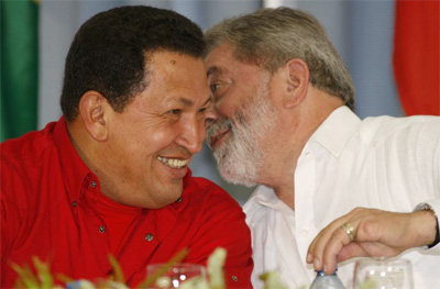 Lula e Chvez vem riscos na crise mas se acham bem preparad