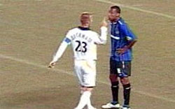 Beckham discute com ex-corintiano