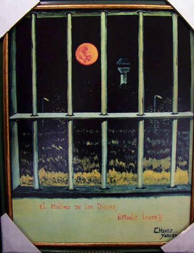 Quadro pintado por Hugo Chvez na priso  vendido 