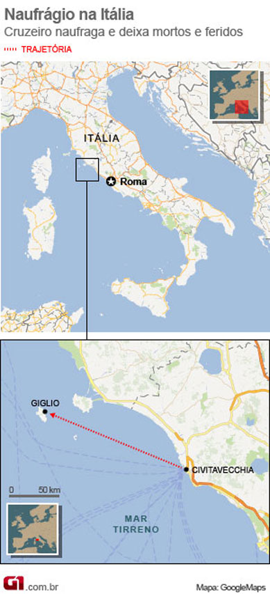 Equipes suspendem resgate aps navio naufragado deslizar na Itlia