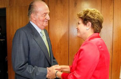 Dilma se rene com rei da Espanha no Palcio do Planalto