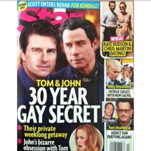 Tom Cruise e John Travolta gays? Revista aponta romance de 3