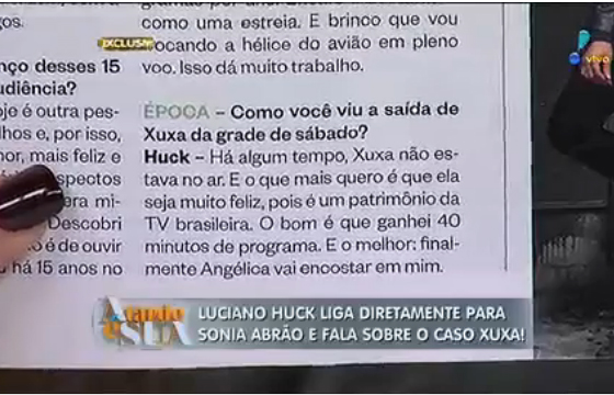Luciano Huck esclarece polmica sobre sada de Xuxa da Globo
