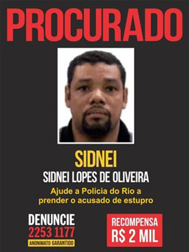 Disque-Denncia divulga cartaz de suspeito de estuprar menor no Rio
