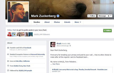 Hacker invade pgina de Zuckerberg no Facebook