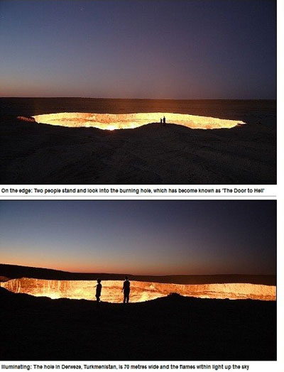 Cratera em deserto do Turcomenisto pega fogo h mais de 40 anos