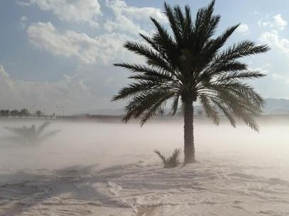 Tempestade de neve no deserto rabe surpreende sauditas