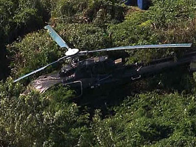Passageiro de helicptero faz imagem aps queda da aeronave no Rio