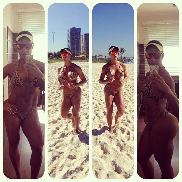 Gracyanne Barbosa troca a academia por dia de praia