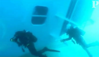 Novas imagens subaquticas do Costa Concordia